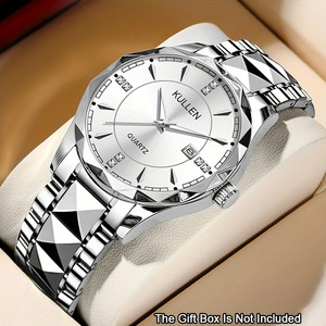 Montre pour homme - un symbole de sophistication ; montre mécanique non adaptée ; calendrier professionnel avec bracelet en acier - Product Image 1