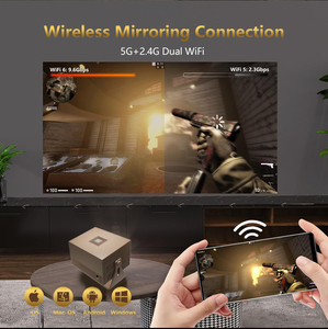 LCD Retro xách tay DLP <span class=keywords><strong>3D</strong></span> thông minh Led Mini mua máy chiếu 4K <span class=keywords><strong>Android</strong></span> Thông Minh màu Xanh răng Wi-Fi với pin Wifi 10000 lumens - Product Image 5