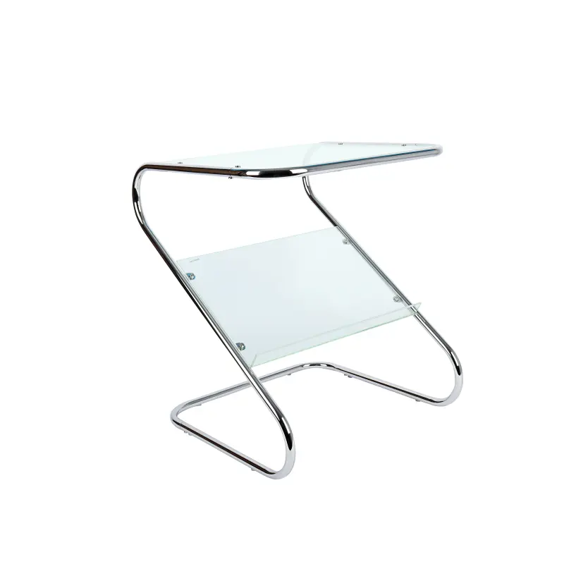 현대 디자인 Z 측 테이블 투명한 작은 가구 커피용 탁자 금속 밤 대 유리제 옆 테이블