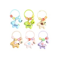 Nouveau porte-clés pendentif poney de dessin animé, breloque clochette colorée, accessoire créatif polyvalent, décoration suspendue en résine plastique, hiver