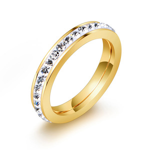 <b>Titanium</b> Steel <b>Ring</b> Five Color Electroplated Cubic Zirconia Pave Setting Unisex Fashion Jewelry Gift SA765 - Product Image 4