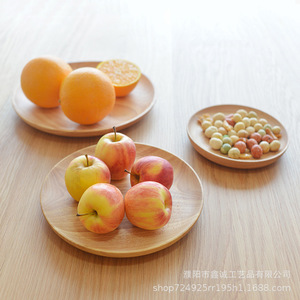 Round Rubberwood Serving <b>Trays</b> Solid Color For Home Hotel <b>Tea</b> Coffee Use Size Options Available - Product Image 4