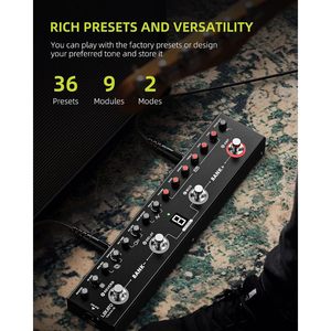 Pédale d'effets de guitare LEKATO Tank-G, 36 présélections, 4 modules (Ampli, Delay, Reverb, Chorus), IR Cab, compacte en alliage d'aluminium - Product Image 2
