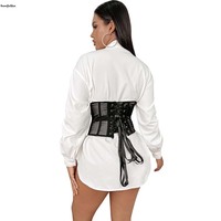 Corsé Bustier de Malla Transparente Negro para Mujer, Tops Cortos con Efecto Levanta Busto, Moldeadores de Cintura, Tallas Grandes XS-XXXL, Venta al por Mayor