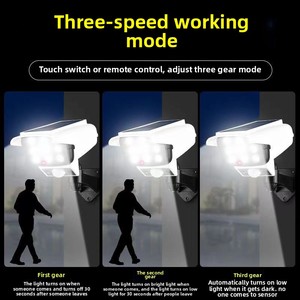 Lampe murale LED à énergie solaire Caractéristique étanche Arrivée de personnes Anti-vol Éclairage de jardin extérieur Caméra de surveillance Capteur - Product Image 3