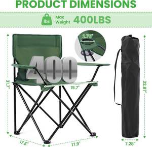 Silla Plegable Portátil de Aluminio Moderna PAMIR para Exteriores, Camping, Pesca, Senderismo, Picnic, Comedor y Gimnasio, Tamaño Extra Grande para Adultos - Product Image 2