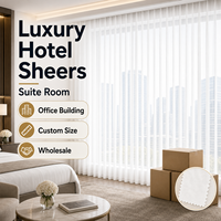 Cortinas de Voile de Lujo para Hoteles, Cortinas Transparentes al por Mayor de Fábrica para Habitaciones, Oficinas y Edificios, Tamaño Personalizado