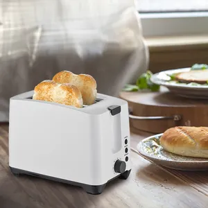 Pequenos Eletrodomésticos De Cozinha Torradeira De Pão Elétrica Forno 2 fatias Pop-Up Torradeira com bun aquecedor e armazenamento com fio