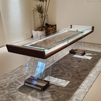 Table de jeu de shuffleboard en verre trempé ultra-blanc anti-explosion, de luxe léger, multifonctionnelle pour compétition et loisirs en intérieur