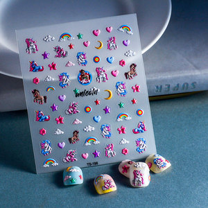 Pegatinas de Uñas con Diseño de Unicornio en 5D, Autoadhesivas, Material PET, 100 Piezas MOQ - Product Image 6