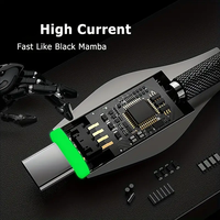 Fabricant de câbles USB de données LED serpent avec conception serpent Câbles de charge rapide PD pour téléphone portable Câble USB vers micro type c Tipo C