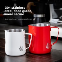 OEM/ODM, acier inoxydable 304, 350 ml/600 ml, design minimaliste moderne gravé au laser, carafe à lait pour faire mousser le lait, pour la maison/le café/le bureau
