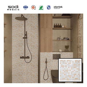 Màu Xanh Pearlescent chống trượt phòng tắm vòi sen gạch lát sàn mini vuông mosaico cho khách sạn hồ bơi ngoài trời sáng kính khảm - Product Image 4