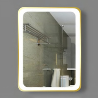 Espejo LED Inteligente Rectangular Moderno de Aluminio con Desempañador, Clasificación IP54, Interruptor Táctil Iluminado para Baño, Dormitorio, Hotel, Salón