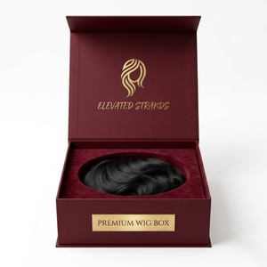 Boîte cadeau de luxe personnalisée avec logo, grand format, en carton rigide mat noir, écologique, gaufrée, pliable, avec fermeture magnétique - Product Image 1