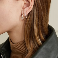 LOZRUNVE Boucles d'oreilles en argent sterling 925 faites à la main, minimalistes, à deux couleurs, avec serpent torsadé.
