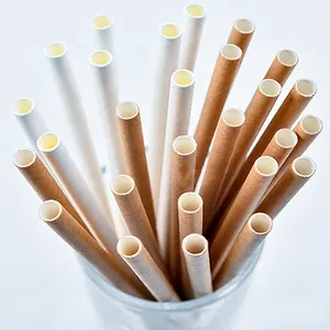 Différentes Couleurs Bande Pailles à Boire de Papier-Papier Pailles pour les Jus, Secoue, Gâteau Décorations 6mm Jetable 14kg/cas 197mm