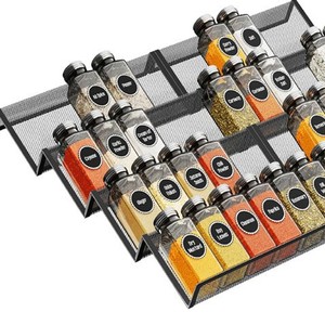 ชั้นวางเครื่องปรุงแบบพับได้ 4 ชั้น สีดำ ยี่ห้อ Warranty Multi Tier Extendable Spice Organizer สำหรับเก็บเครื่องปรุงและอาหาร - Product Image 2