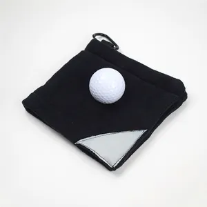 Wholesale Black Plain Microfiber Sport Golf Ball Cleaning Towel With Logo