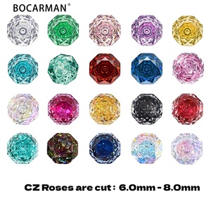 Zirconi Colorati Premium da 6.0mm-8.0mm con Taglio Rosa <span class=keywords><strong>Rosso</strong></span> Creati in Laboratorio, Pietre Sciolte con Effetto Gioco di Colore/Fiamma per Gioielli, Pronta Disponibilità all'Ingrosso - Product Image 4