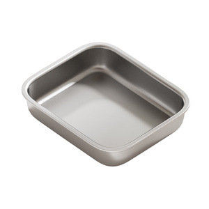 Bandeja de comida de acero inoxidable serie F22, 97mm x 38mm x 120mm, accesorio para alimentador de mascotas para perros y gatos - Product Image 1