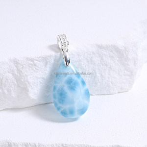 Colgantes de Larimar con Diseño de Vida Marina, Corte Ovalado y Corte Trillón, Venta al por Mayor - Joyería de Tesoro Natural del Caribe - Product Image 4