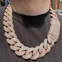 Chaîne cubaine plaquée or XG 100% testée au diamant, en argent lourd, avec moissanite VVS, style Iced Out, pour la vie de rappeur hip-hop