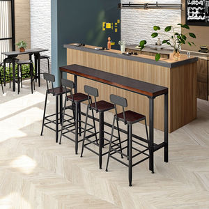 <span class=keywords><strong>Mesa</strong></span> de Bar de madera maciza de hierro forjado simple moderna <span class=keywords><strong>con</strong></span> combinación de <span class=keywords><strong>mesa</strong></span> y silla alta larga y <span class=keywords><strong>estrecha</strong></span> para uso doméstico o en la <span class=keywords><strong>cocina</strong></span> - Product Image 5