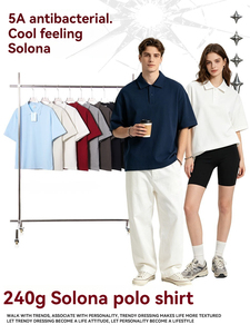 <span class=keywords><strong>Polo</strong></span> para Hombre Soroona Antibacterial 5A de Color Sólido 240G, Camiseta Americana Holgada de Manga Corta con Protección Solar y Solapa Personalizable - Product Image 1