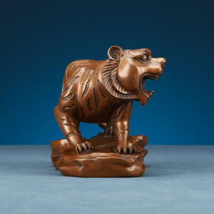 Figurine du zodiaque du tigre en cuivre, décoration artisanale pour la maison, ornement pour le salon - Product Image 3