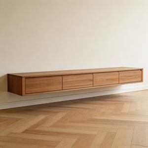 Meuble <span class=keywords><strong>TV</strong></span> flottant en <span class=keywords><strong>bois</strong></span> de style nordique pour salon, unité <span class=keywords><strong>TV</strong></span> moderne sur mesure pour la maison - Product Image 3