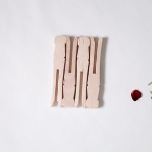 Piquet à vêtements en bois de forme ronde et plate/Clip pour bâtons artisanaux de bricolage/piquet de poupée décoré d'artisanat en bois - Product Image 2