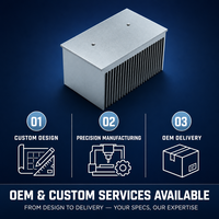 Radiateur à ailettes en aluminium sur mesure |   Alliage 6063 usiné CNC |   Refroidissement par convection naturelle OEM pour module de puissance SSR IGBT