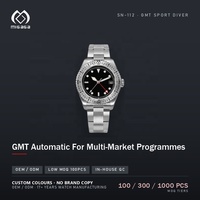 Montre-bracelet personnalisée GMT OEM, double fuseau horaire 24H, lunette en saphir, marque privée, montres mécaniques analogiques automatiques
