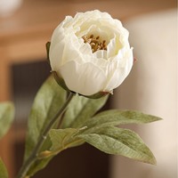 Groothandel 4-koppige kunstmatige zijden pioenrozen takken pioenrozenknoppen groen blad landelijke stijl huis hotel tafeldecoratie kunstbloemen stelen