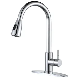 XOLOO Pull Out 304 Stainless Steel Kitchen Faucet 360 Rotation Dual Function Cup Rinser Hidden Design Kitchen Sink Faucet