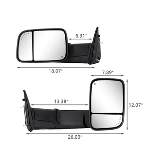 2009-2012 para Dodge Ram1500 accesorios nuevo espejo <span class=keywords><strong>de</strong></span> remolque lateral negro con potencia para vehículos con volante a la izquierda - Product Image 4