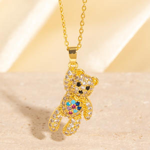 סיטונאי שמלה אופנתית סיטונאית שרשרת תליון נירוסטה קישור כחול שמלה משובצת זירקון נישה עיצוב - Product Image 4