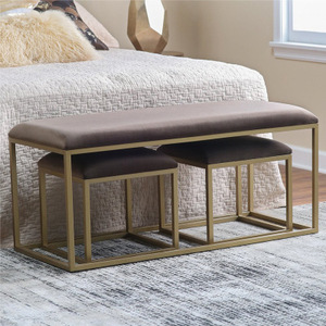 Gold Iron Sofa Bed End <strong>Stool</strong> Bedroom <strong>Dressing</strong> <strong>Table</strong> Clothing Store Shoe <strong>Stool</strong> - Product Image 2