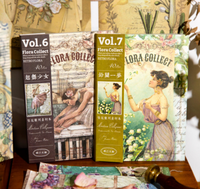 Livre d'autocollants décoratifs Yan Ji Retro Vintage Flora Collect