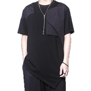 Camiseta de Verano Estilo <span class=keywords><strong>Diablo</strong></span> con Diseño Asimétrico, Dobladillo Inclinado, Corte Tridimensional, Holgada, de Manga Corta, Sólida y Transpirable - Product Image 5