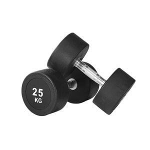 Haltères en fonte et caoutchouc 2,5-20 kg avec poignée antidérapante moletée - Équipement d'entraînement de force pour la salle de sport et la maison (vente en gros) - Product Image 1