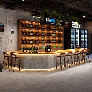 Mostrador de Recepción Comercial de Estilo Industrial <span class=keywords><strong>Vintage</strong></span>, MDF, Forma de L, Multifuncional, Esquinero, para Bar, Caja, Restaurante de Barbacoa - Product Image 2