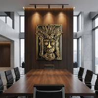 Panneau en bronze ethnique en relief - Personnalisez votre espace avec des motifs indigènes artisanaux et un montage professionnel