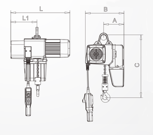 Palans électriques à chaîne <span class=keywords><strong>BRIMA</strong></span> sur mesure avec crochet, capacités de charge de 0,125T, 0,25T, 0,5T, 1T, 1,6T, 2T, 2,5T, 3,2T, 5T - Product Image 2