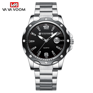 Mens Business Quartz Watch Stainless Steel Case Date Display Wristwatch For Gentlemen - Product Image 2