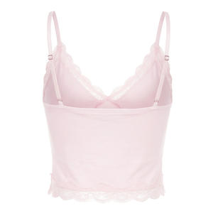 Viviblook Y26TP041 Nuevo Chaleco de Verano para Mujer, Top Corto Sexy sin Tirantes con Encaje, Top Corto de Color Sólido para Damas - Product Image 6