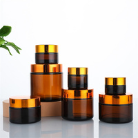 Pots cosmétiques vides en verre ambré avec couvercles à vis noirs 5ml 10ml 15ml 30ml 50ml 60ml 100ml 120ml pour crèmes visage et yeux