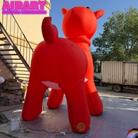 Mascotte gonflable géante de renne à nez rouge de dessin animé, accessoire mignon de renne de Noël pour événements festifs et décoration de centres commerciaux
