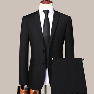 Ensemble de Costume <span class=keywords><strong>Homme</strong></span> Slim Fit à Revers Cranté, Simple, Tendance, Respirant, Anti-Plis, Matelassé, à Deux Boutons, de Haute Qualité - Product Image 4